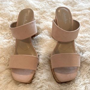 Charles David cork heeled sandals - never worn